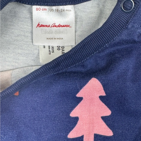 Hanna Andersson Pine Tree Colorful Navy Blue Playground Dress Baby Girl 18-24 M - Picture 3 of 3